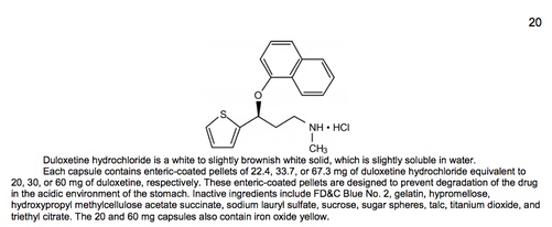 description section of a drug label