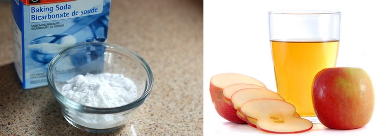 apple cider vinegar and baking soda