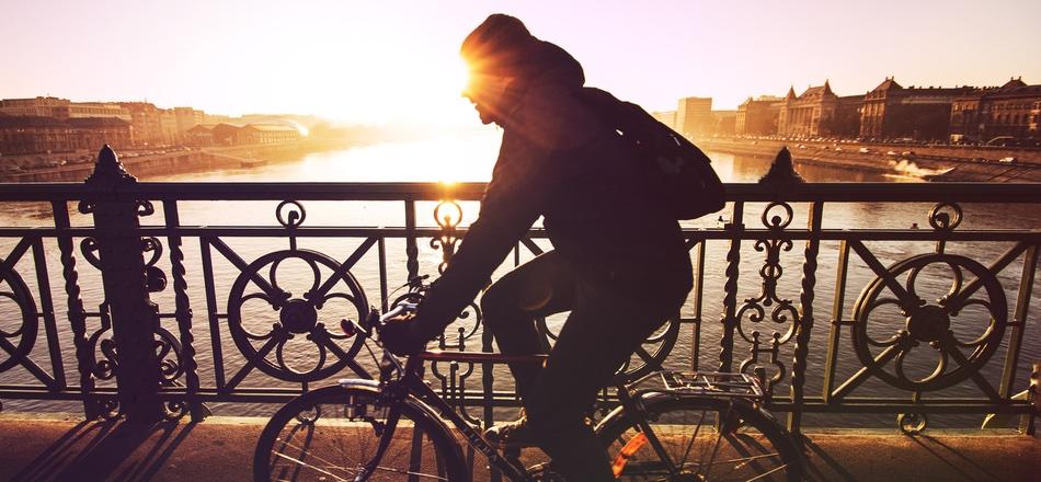 man on a bicycle