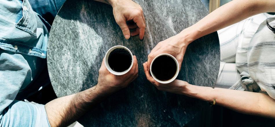 two people having coffee